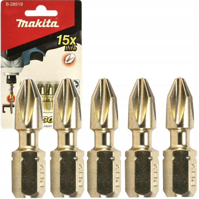 Makita 5 stk. Impact Gold PH2-25